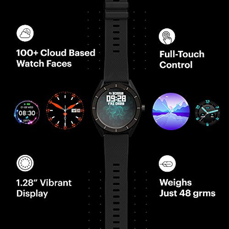 Noise NoiseFit Stainless Steel Endure Smartwatch with 100+ Cloud Based Watch Faces and 20 Day Battery Life (Charcoal Black)