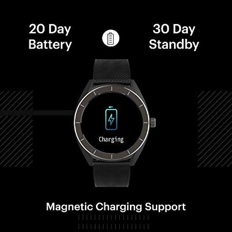 Noise NoiseFit Stainless Steel Endure Smartwatch with 100+ Cloud Based Watch Faces and 20 Day Battery Life (Charcoal Black)