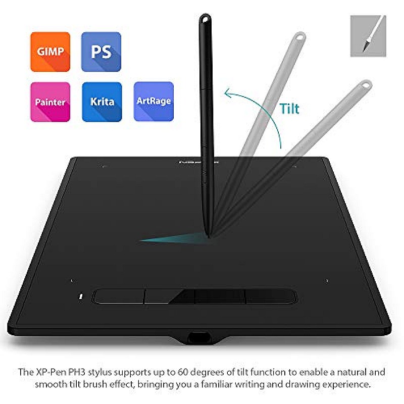 XP PEN Star G960S Graphics Tablet (9 x 6 Inch) Pen Tablet with 8192 Levels Pressure Sensitivity (Black)