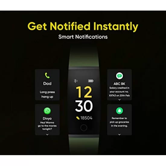 realme Band Real-time Heart Rate Monitor, in-Built USB Charging, IP68 Water Resistant  (Black)