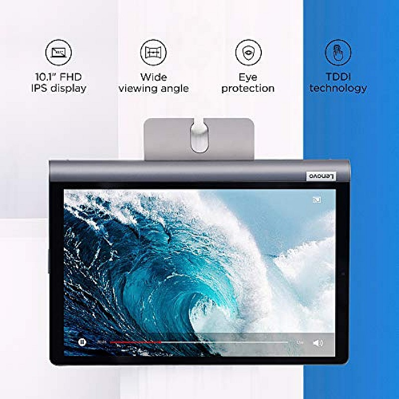 Lenovo Yoga Smart Tablet with The Google Assistant 25.65 cm (10.1 inch, 4GB, 64GB, WiFi + 4G LTE), Iron Grey