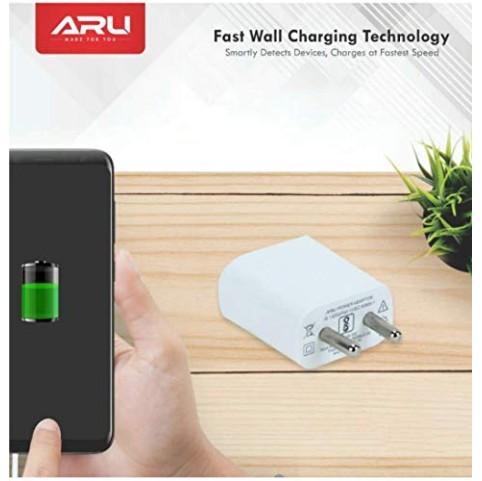 ARU AR-155 2Amp Fast Charger with Charge & Sync USB Cable (White) ARU AR-155 2Amp Fast Charger with Charge & Sync USB Cable (White)