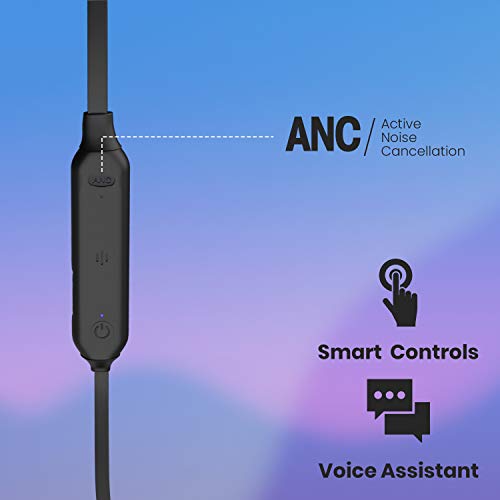 Zebronics Zeb Monk Wireless In-Ear Neckband Earphone with Active Noise Cancellation (ANC), Black Zebronics Zeb Monk Wireless In-Ear Neckband Earphone with Active Noise Cancellation (ANC), Black