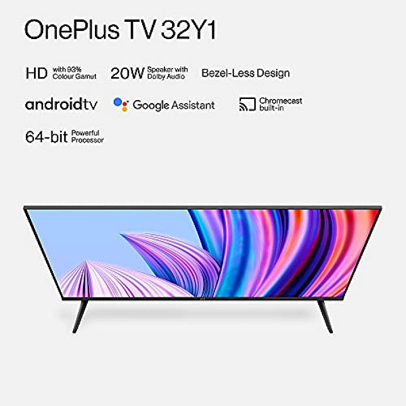 OnePlus 80 cm (32 inches) Y Series HD Ready LED Smart Android TV 32Y1 (Black) (2020 Model)-