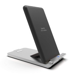 Dyazo 15 W / 10 W / 7.5 W W 3 Coil Qi Certified Wireless Charging Stand/Charging Pad Compatible with Samsung Galaxy Note 10