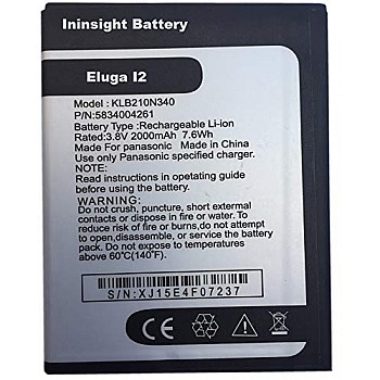 Ininsight Solutions Battery for Panasonic Eluga I2 Model: KLB210N340 with 2000 mAh with 3 Months Warranty