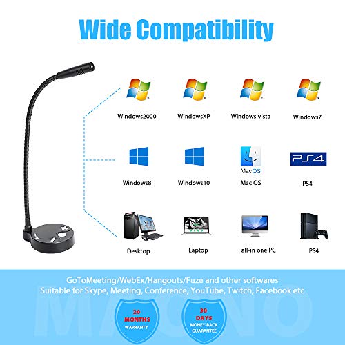 MAONO AU-GM10 USB Condenser Microphone, with Touch-Key Mute and Volume Control, Headphone Jack for Vlogging, Recording, Gaming, Conference, YouTube, MAONO AU-GM10 USB Condenser Microphone, with Touch-Key Mute and Volume Control, Headphone Jack for Vlogging, Recording, Gaming, Conference, YouTube,