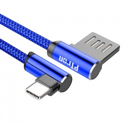 pTron Solero Type-C Fast Charging 1.2m Long Nylon Braided Strong USB Cable - (Blue)