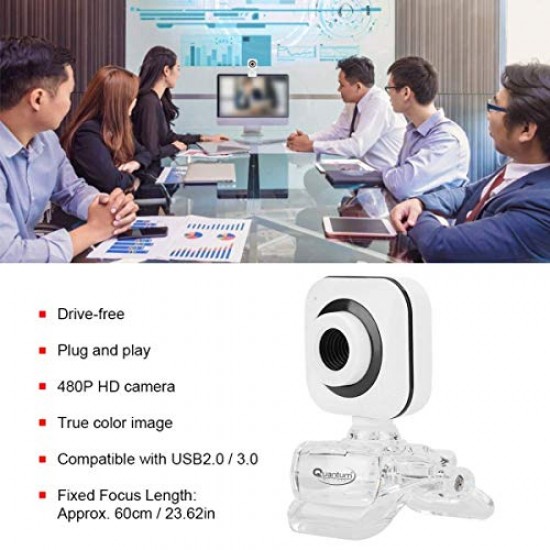 Quantum QHM495B 360 Degree Rotation PC HD Camera, with Built-in Microphone.