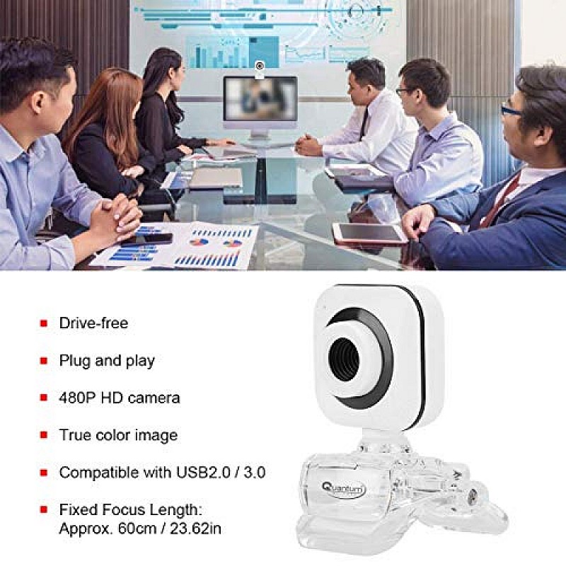 Quantum QHM495B 360 Degree Rotation PC HD Camera, with Built-in Microphone.