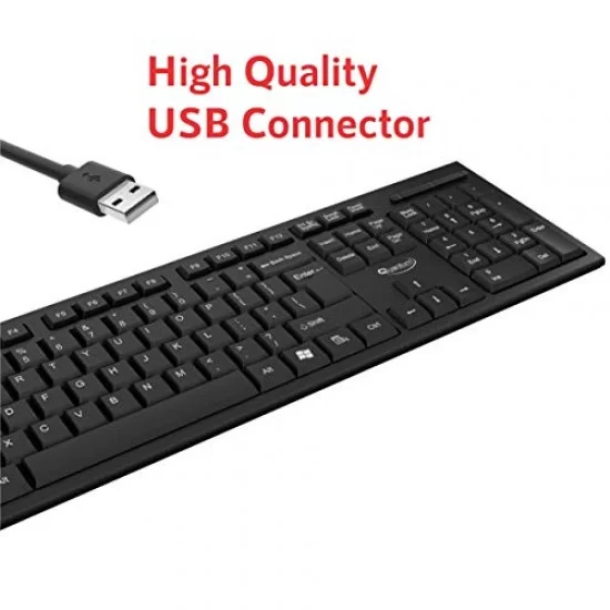 Quantum QHM-7406 Full-Sized Keyboard with (₹) Rupee Symbol, Hotkeys and 3-pieces LED function