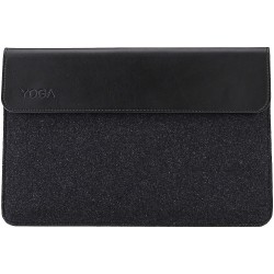 Lenovo Yoga Split Leather and Woollen Felt Sleeve with Magnetic Closure for Laptops - Black