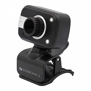 Zebronics Zeb-Crystal Clear Web Camera with 3P Lens Built-in Microphone Black