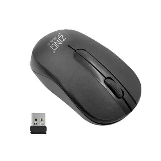 Zinq Technologies 818W 2.4 Ghz Wireless Mouse with 1600DPI for Laptop and Desktop Black