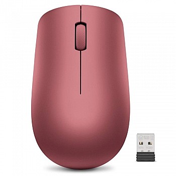 Lenovo 530 Wireless Mouse Ambidextrous, Ergonomic Mouse  (Cherry Red) 