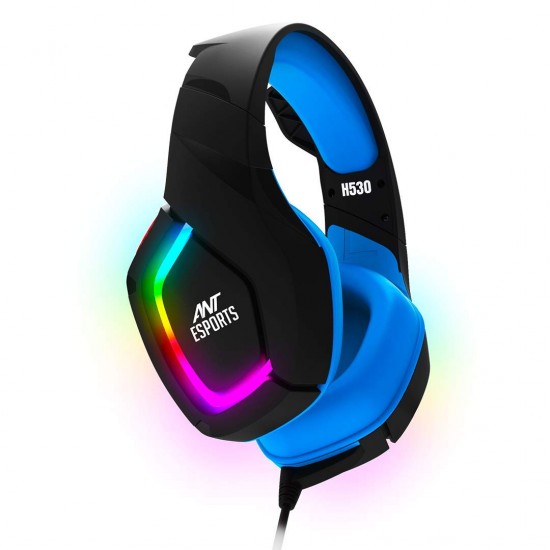 Ant Esports H530 Multi-Platform Pro RGB LED Wired Gaming Headset (Black - Blue )