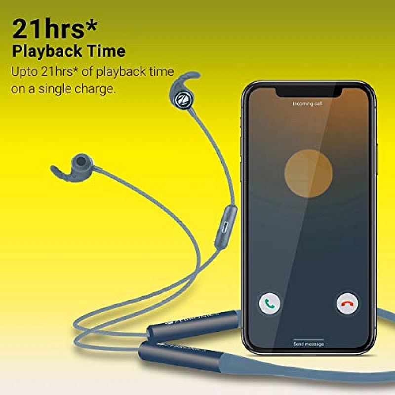 Zebronics ZEB-YOGA Wireless Bluetooth Supporting Earphone With Neckband Supports Magnetic Switch Control