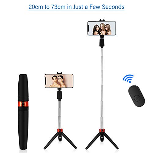 pTron Glam Plus Bluetooth Extendable Selfie Stick with Tripod Stand, Wireless Remote (Black & Red) pTron Glam Plus Bluetooth Extendable Selfie Stick with Tripod Stand, Wireless Remote (Black & Red)