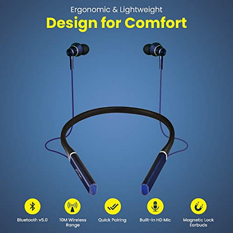 pTron Tangent Plus Magnetic in-Ear Wireless Bluetooth 5.0 Headphones, 15hrs Playback 