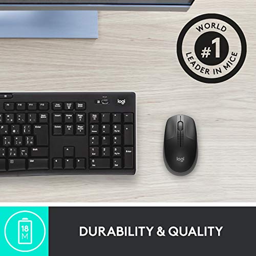 Logitech M190 Wireless Mouse , Full Size Ambidextrous Curve Design (Black) Logitech M190 Wireless Mouse , Full Size Ambidextrous Curve Design (Black)