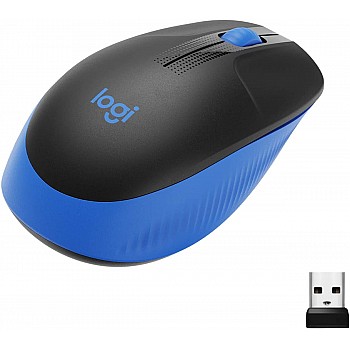 Logitech M190 Wireless Mouse ,Full Size Ambidextrous Curve Design (Blue)