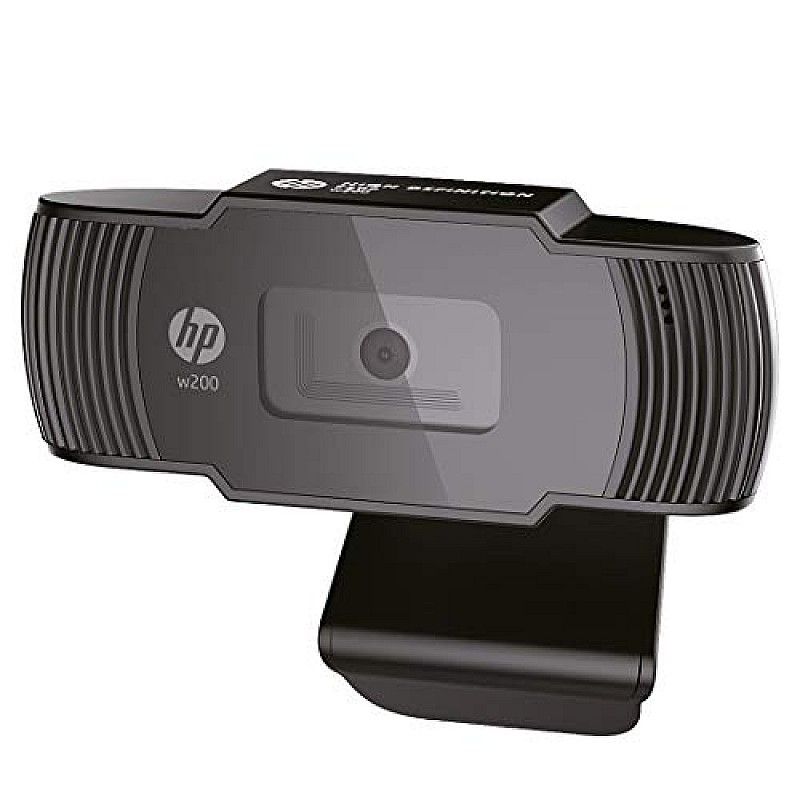 HP w200 HD 720p/30 Fps Webcam, Built-in Mic, Plug and Play, Wide-Angle View for Video Calling, Skype, Zoom, Microsoft Teams