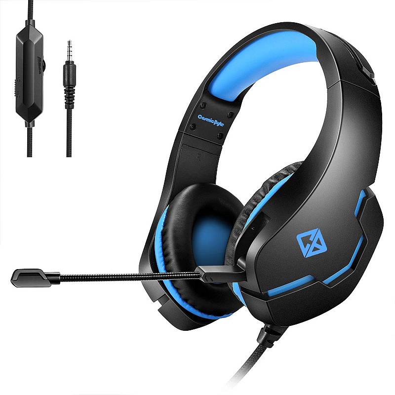 Cosmic Byte Stardust Headset with Flexible Mic (Black,Blue)