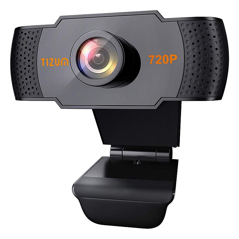 Tizum HD 720p Webcam, Manual Focus, Widescreen Viewing Angle, Auto Light Correction 