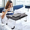 Callas Multipurpose Foldable Laptop Table with Cup Holder, Study Table, Bed Table, Breakfast Table, Foldable and Portable