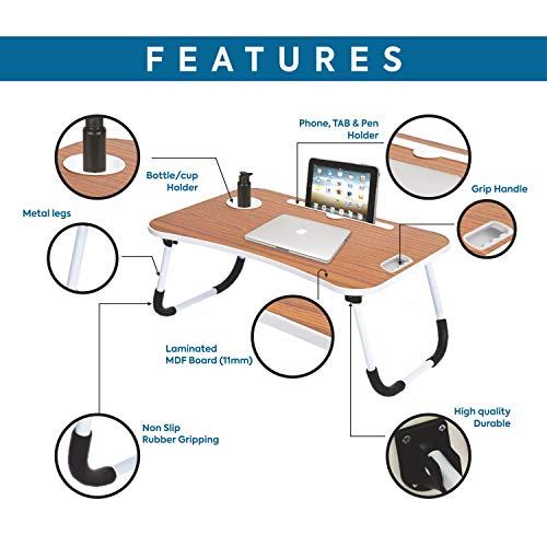 Callas Multipurpose Foldable Laptop Table with Cup Holder, Study Table, Bed Table, Breakfast Table, Foldable and Portable Callas Multipurpose Foldable Laptop Table with Cup Holder, Study Table, Bed Table, Breakfast Table, Foldable and Portable