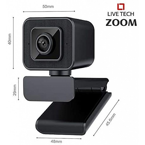 Live Tech Zoom Webcam Widescreen Video Calling, Light Correction, Noise-Reducing Mic, for Skype, FaceTime, Hangouts, WebEx