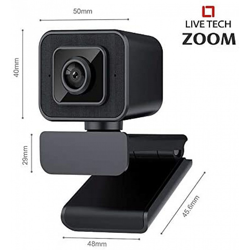 Live Tech Zoom Webcam Widescreen Video Calling, Light Correction, Noise-Reducing Mic, for Skype, FaceTime, Hangouts, WebEx