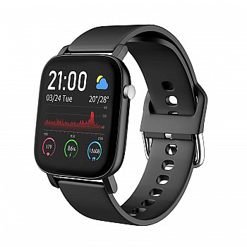 AQFIT W11 Smartwatch IP68 Waterproof Fitness Tracker Full Touch Screen Display (Black)