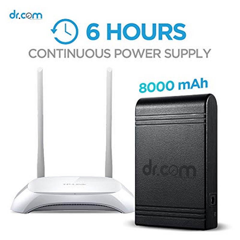 dr.com Smart UPS Mini Size 8000mAh Battery 6 Hours uninterrupted Power Backup ups