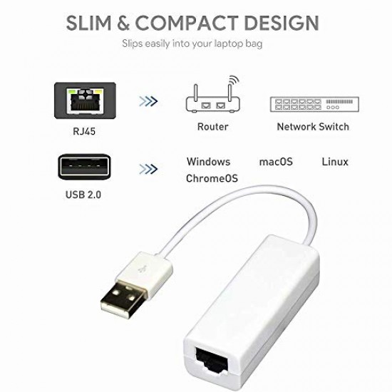 Airtree  USB to LAN Ethernet Card Network Adapter Converter (White)