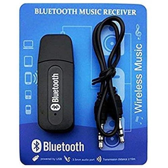 Airtree  USB Bluetooth Stereo Music Receiver 3.5mm Adapter Dongle for Speakers, Car, Mp3 (Black)