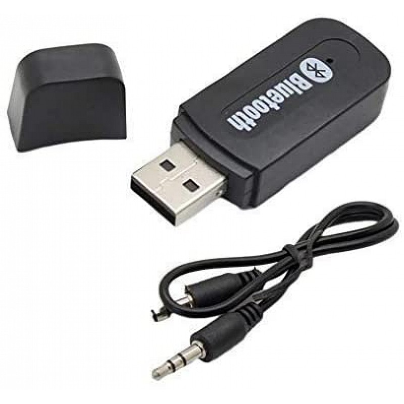 Airtree  USB Bluetooth Stereo Music Receiver 3.5mm Adapter Dongle for Speakers, Car, Mp3 (Black)