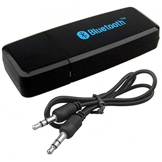 Airtree  USB Bluetooth Stereo Music Receiver 3.5mm Adapter Dongle for Speakers, Car, Mp3 (Black)