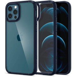 Spigen Ultra Hybrid Back Cover Case for iPhone 12 and iPhone 12 Pro (TPU + Poly Carbonate Navy Blue)