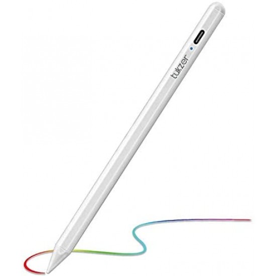 Tukzer Stylus Pen for iPad with Palm Rejection, Tilt Sensor, 2nd Gen Compatible TZ-S1-WHT