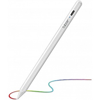 Tukzer Stylus Pen for iPad with Palm Rejection, Tilt Sensor, 2nd Gen Compatible TZ-S1-WHT