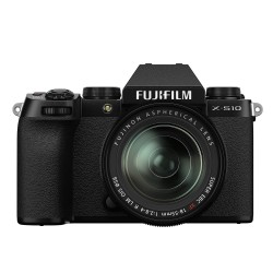 Fujifilm X-S10 Mirrorless Camera Body with XF18-55mm Lens (APS-C X-Trans CMOS 4 Sensor & FHD/240P) - Black