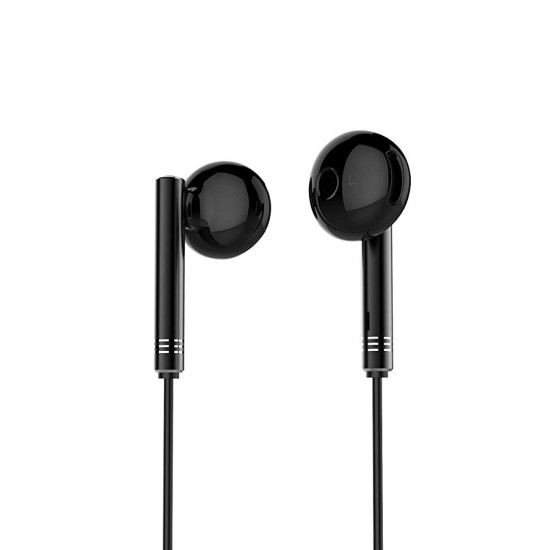 SNOKOR Bass Drops Earphones (Black) with 14.3mm Large Bass Boost Driver, Design and Call/Music/Voice Assistant Control