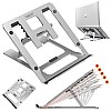 Tukzer Foldable Laptop Stand Lapdesks (Aluminium), 5-Angles Adjustments, Portable Notebook Riser Stand