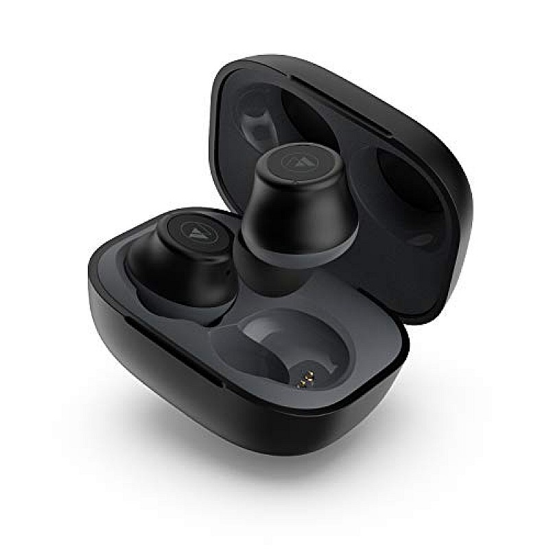 Wings Slay TWS Bluetooth 5.0 True Wireless TWS in Ear Earbuds Earphones with Mic Super Compact Charging Case (Black)