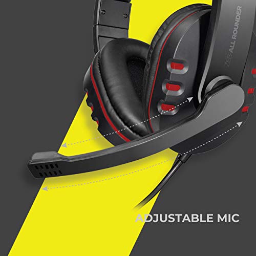 ZEBRONICS Zeb All Rounder - Wired USB Headphone with Adjustable Headband/Mic Black ZEBRONICS Zeb All Rounder - Wired USB Headphone with Adjustable Headband/Mic Black
