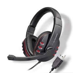 ZEBRONICS Zeb All Rounder - Wired USB Headphone with Adjustable Headband/Mic Black 