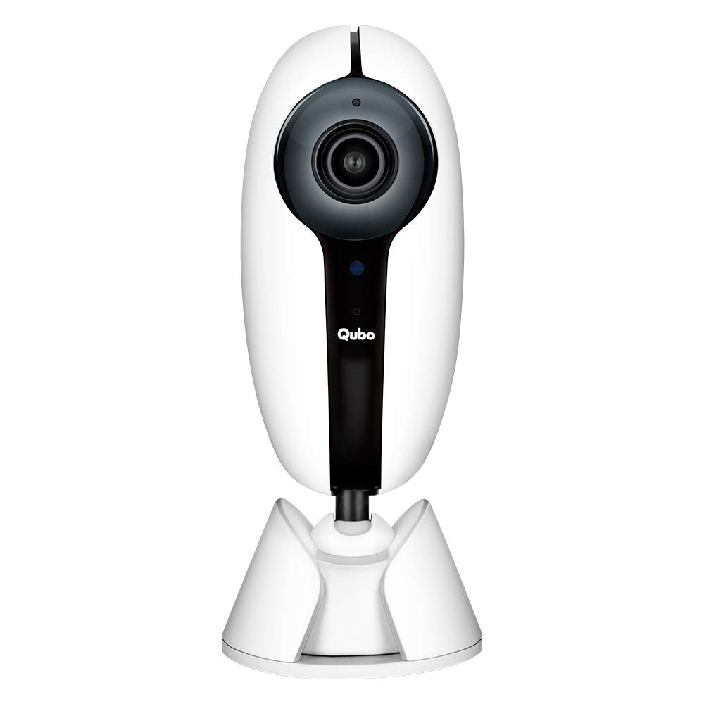 Qubo Smart Outdoor Security WiFi Camera (White) with Face Mask Detection | Intruder Alarm System