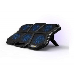 Cosmic Byte Meteoroid Laptop Cooling Pad with 6 Fan Upto 17 inch laptops (Black/Blue)