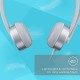 Lenovo 100 Stereo Wired On Ear Headphones with Mic Cloud white